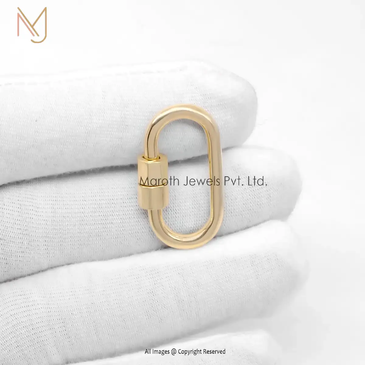 Wholesale 14K Yellow Gold Clicker Link Carabiner Lock | Maroth Jewels